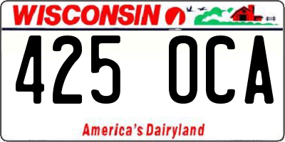 WI license plate 425OCA