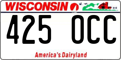 WI license plate 425OCC