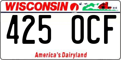 WI license plate 425OCF