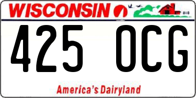 WI license plate 425OCG