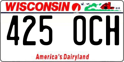 WI license plate 425OCH