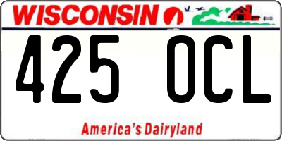 WI license plate 425OCL