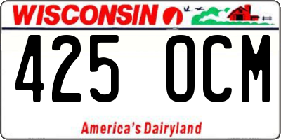 WI license plate 425OCM