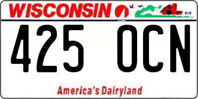 WI license plate 425OCN