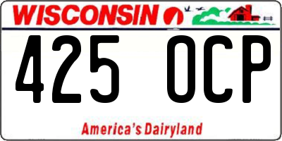 WI license plate 425OCP