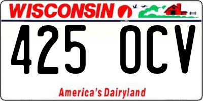 WI license plate 425OCV