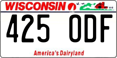 WI license plate 425ODF