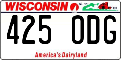 WI license plate 425ODG