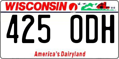 WI license plate 425ODH