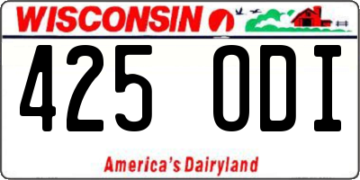WI license plate 425ODI