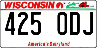 WI license plate 425ODJ