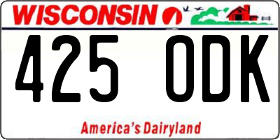 WI license plate 425ODK