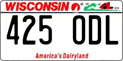 WI license plate 425ODL