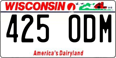 WI license plate 425ODM
