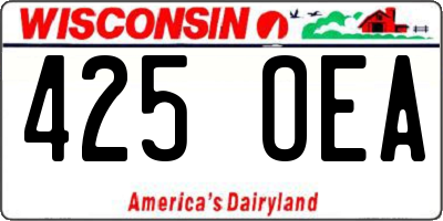 WI license plate 425OEA