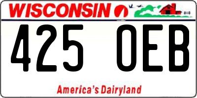 WI license plate 425OEB