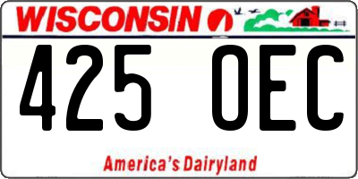 WI license plate 425OEC