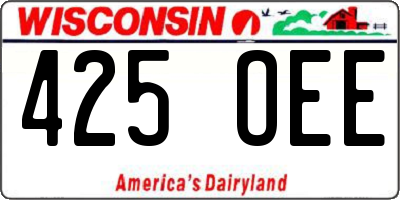 WI license plate 425OEE