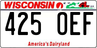 WI license plate 425OEF