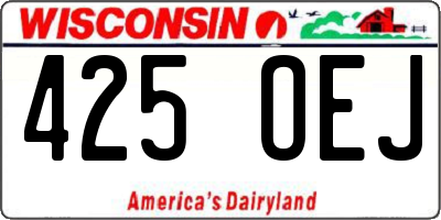 WI license plate 425OEJ