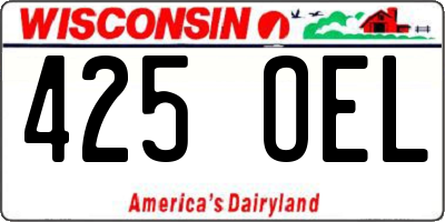 WI license plate 425OEL