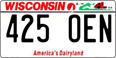 WI license plate 425OEN