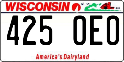 WI license plate 425OEO