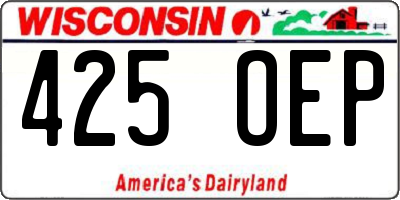 WI license plate 425OEP