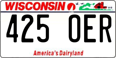 WI license plate 425OER