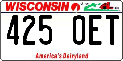 WI license plate 425OET
