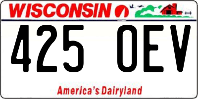 WI license plate 425OEV