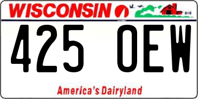 WI license plate 425OEW