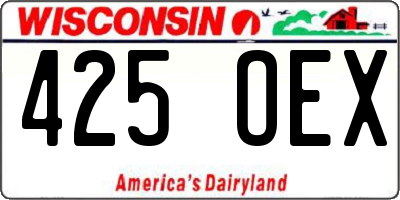 WI license plate 425OEX