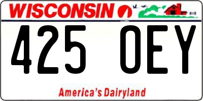WI license plate 425OEY