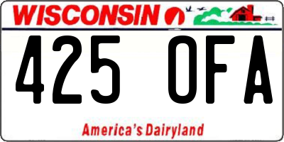 WI license plate 425OFA