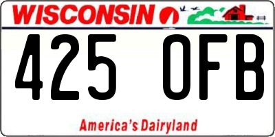 WI license plate 425OFB