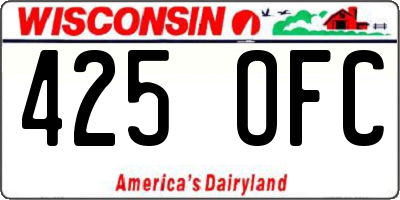 WI license plate 425OFC