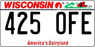 WI license plate 425OFE