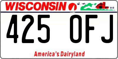 WI license plate 425OFJ