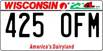 WI license plate 425OFM