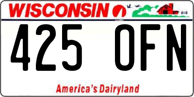 WI license plate 425OFN