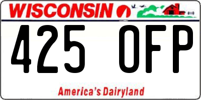 WI license plate 425OFP