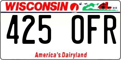 WI license plate 425OFR