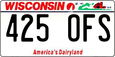 WI license plate 425OFS