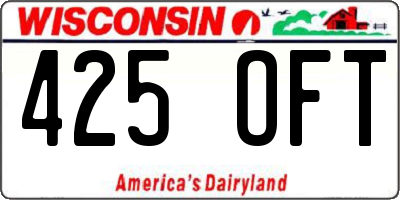 WI license plate 425OFT