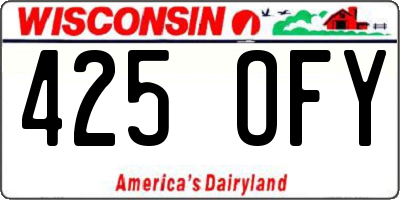WI license plate 425OFY