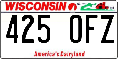 WI license plate 425OFZ