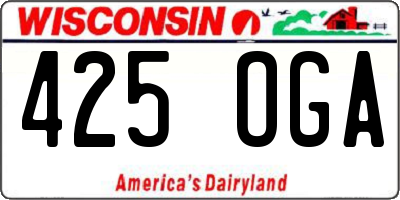 WI license plate 425OGA