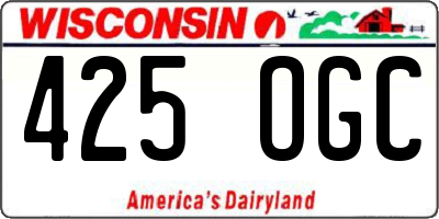 WI license plate 425OGC