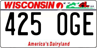 WI license plate 425OGE